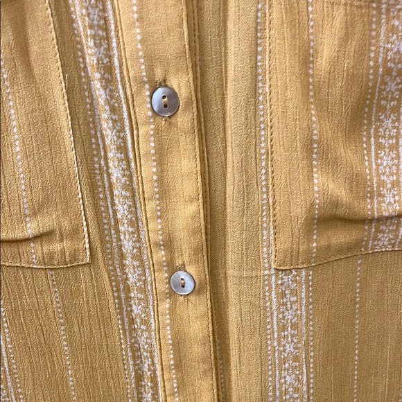 Kori America NWT: Yellow Striped Button-Up Blouse - Picture 7 of 8